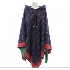🔥 Gucci Hooded Poncho Cape – Equestrian Print, Navy/Green/Red, Made in Italy 🔥